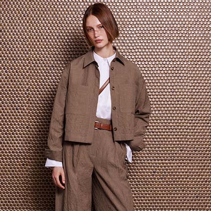 'S Max Mara　リネンコットンブルゾン　エクリュ×ボーダー S MAXMARA MAX MARA エス マックスマーラ ジャケット GHIANDA